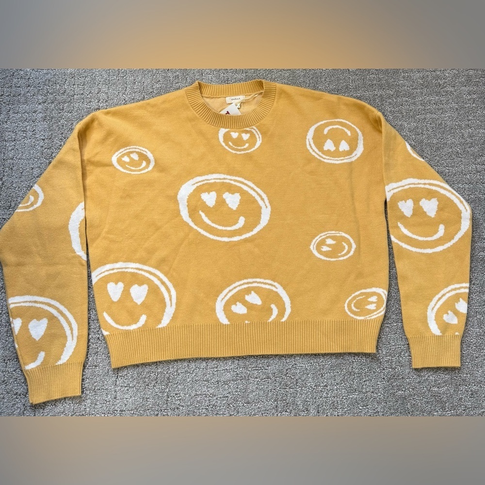 Cutest debut sweater! Color is so fun